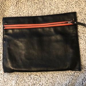 Black Faux Leather Clutch